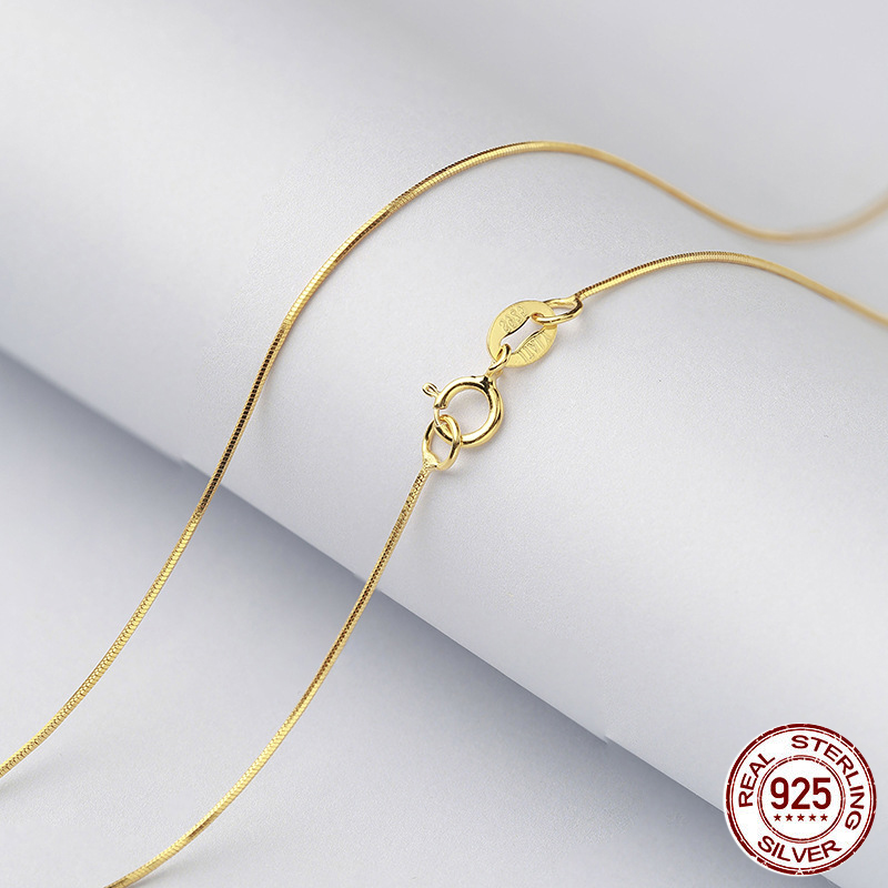925 Sterling Silver Chain Necklace Men - الصلبة 925 فضة 1 مللي متر