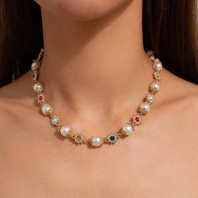 Pearl Choker Necklace Vintage - Ingemark خمر اللؤلؤ المختنق قلادة للنساء