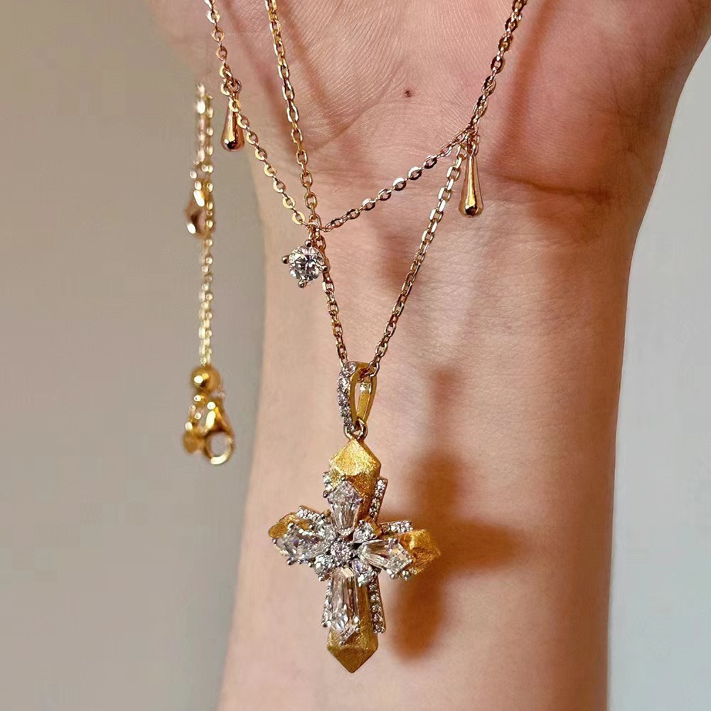 Cross Pendant Necklace Gold - خمر الفاتيكان الصليب قلادة القلائد للنساء