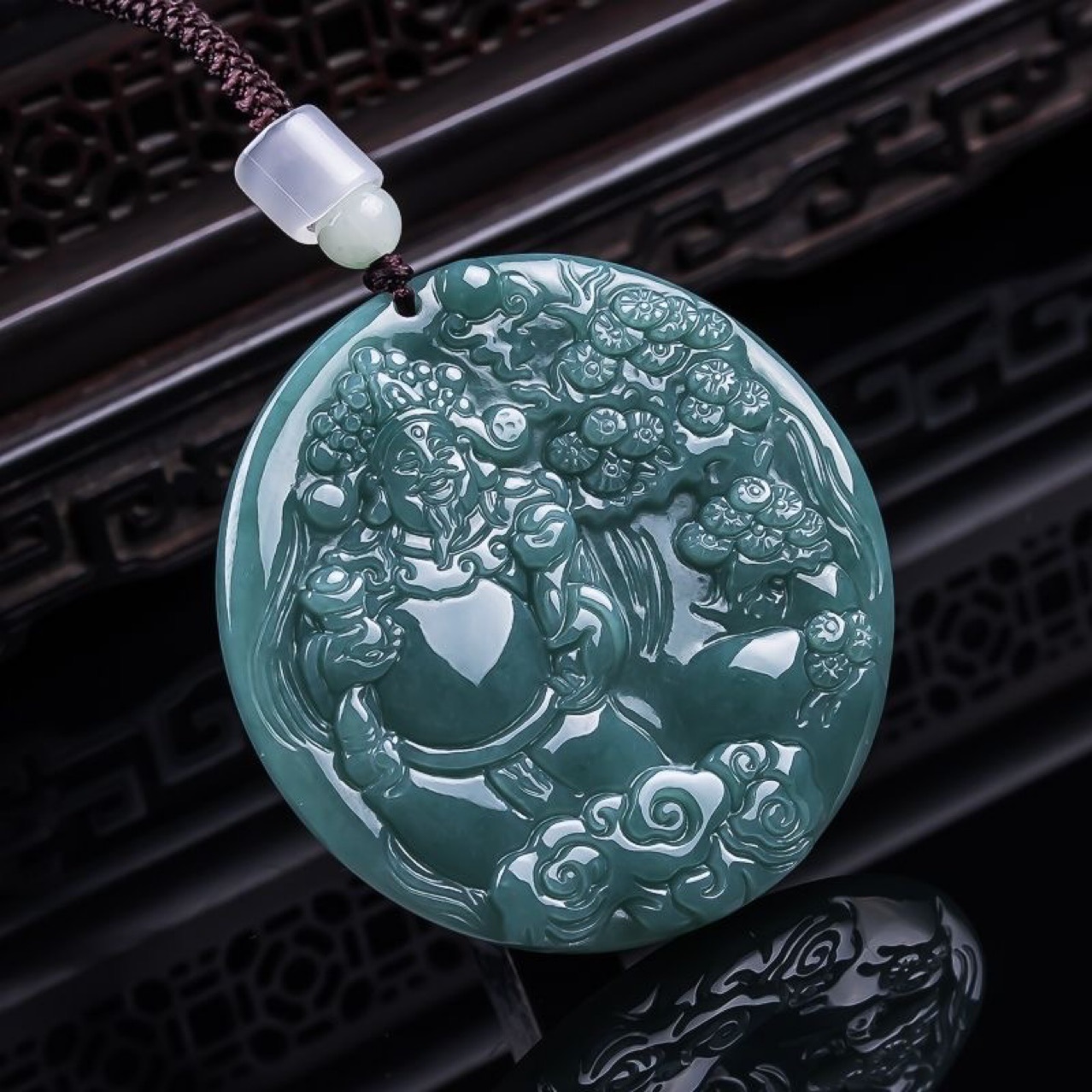 Necklaces - البورمية الجاديت إله الثروة قلادة التعويذات