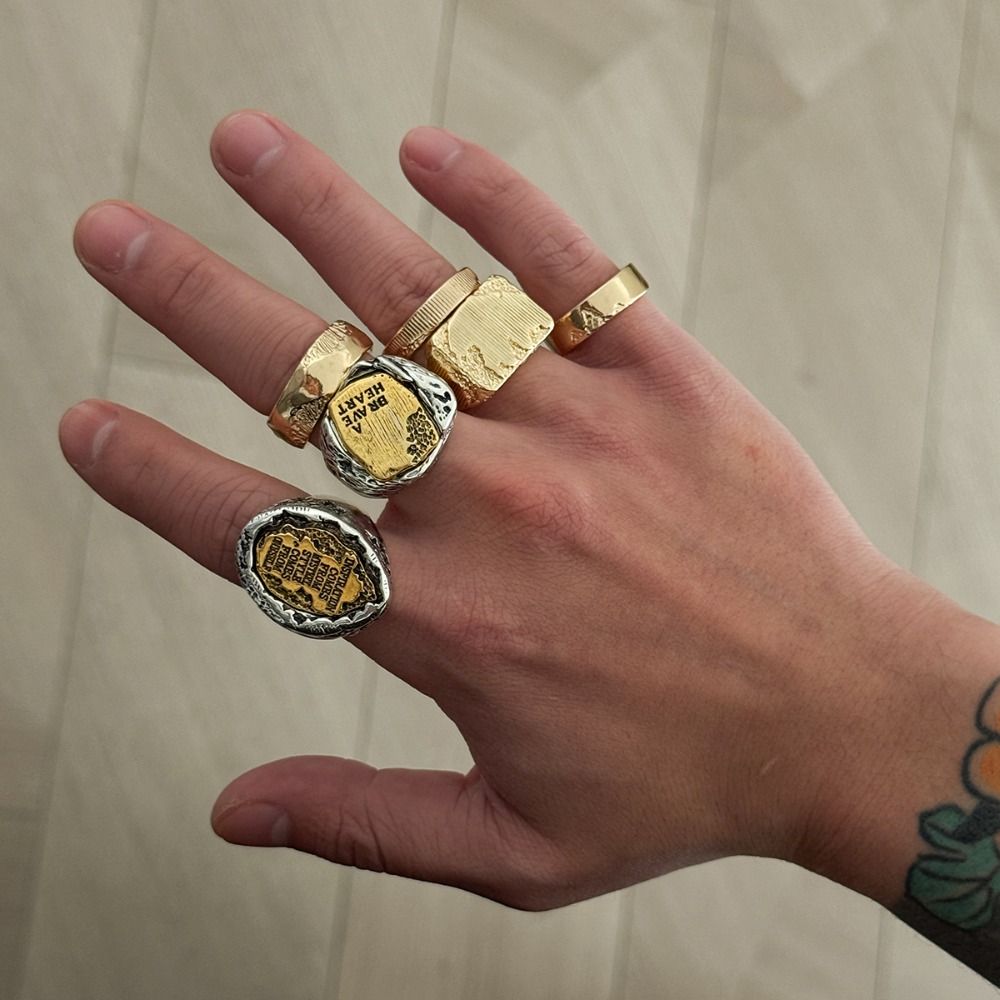 Vintage Punk Knuckle Rings Set - مجموعة خواتم للأصابع، 6 قطع/مجموعة، خواتم