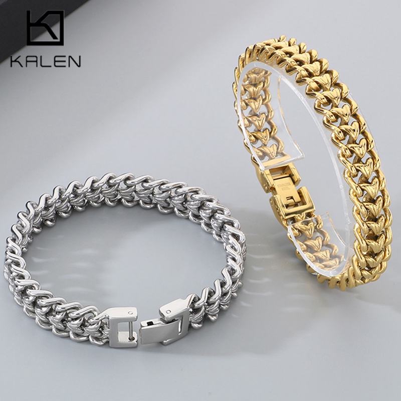 Cuban Link Chain 12Mm - سوار KALEN من الفولاذ المقاوم للصدأ