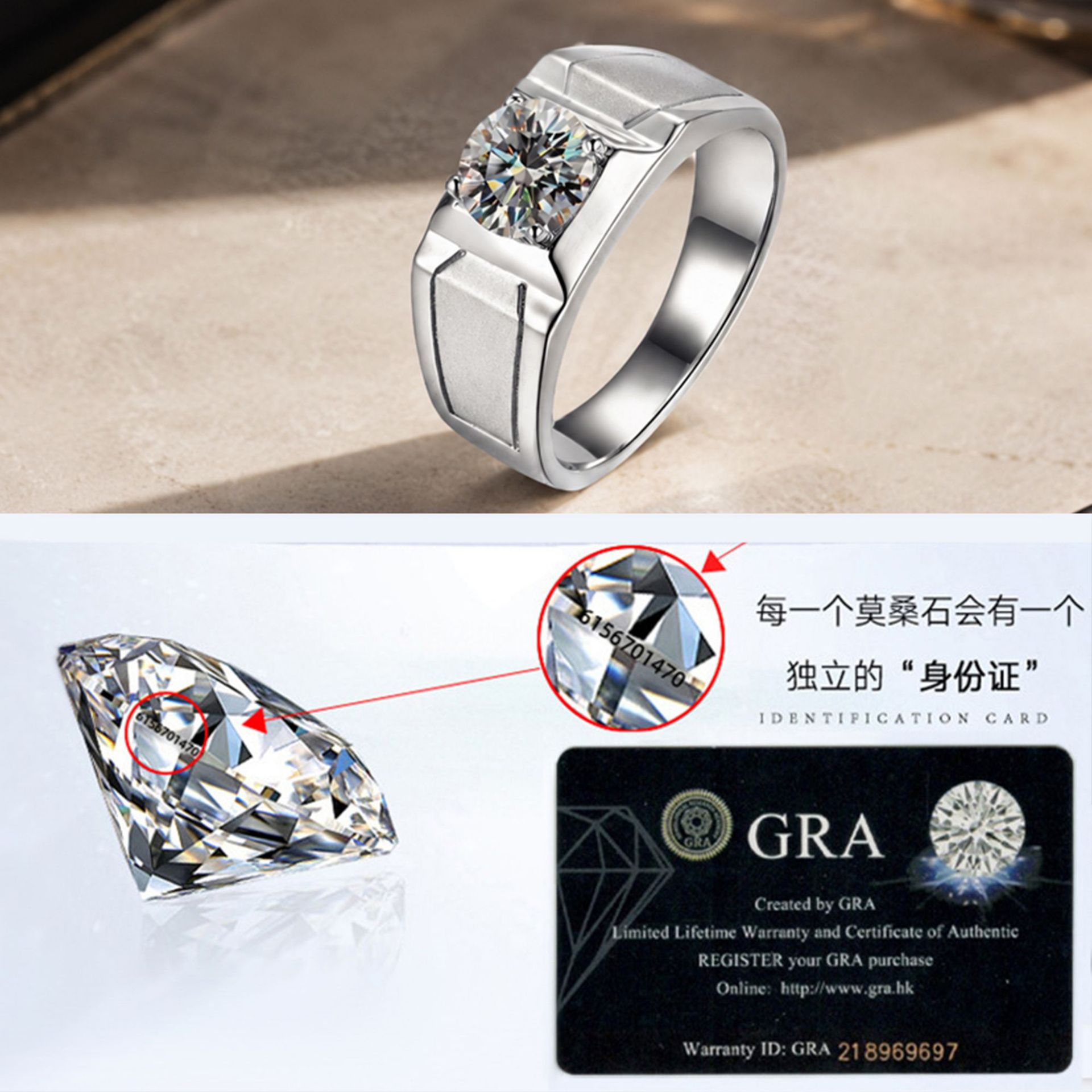 خاتم فضة إسترليني عيار 925، تص - مراجعة Moissanite Engagement Ring 1 Carat وسعره