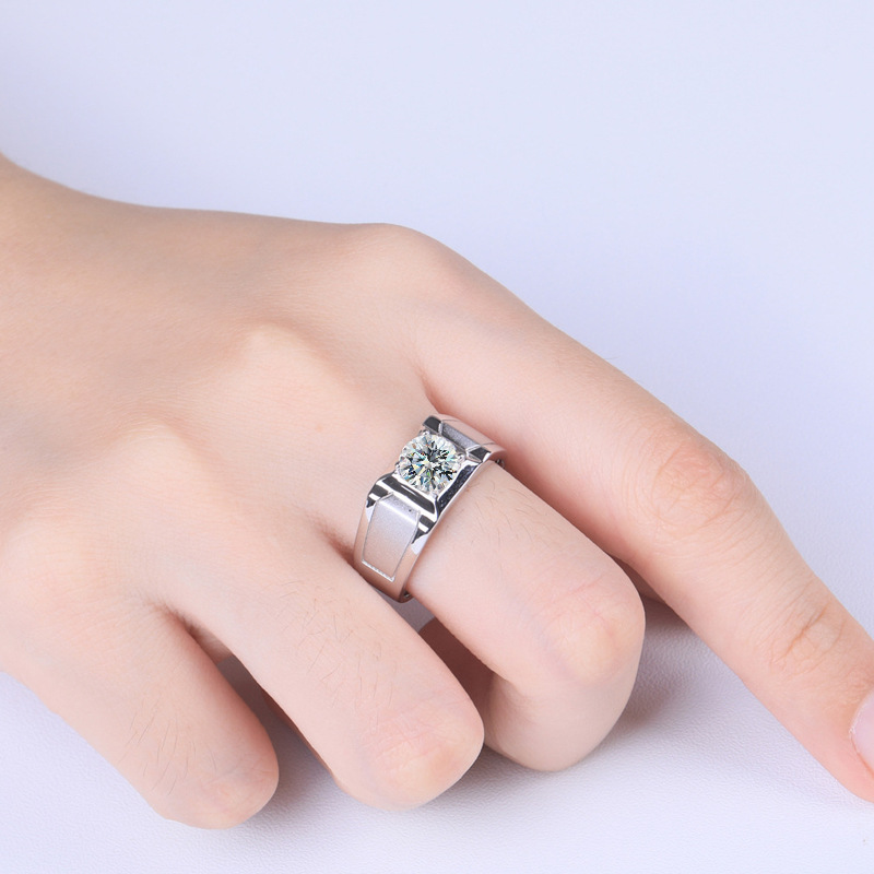 خاتم فضة إسترليني عيار 925، تص - مراجعة Moissanite Engagement Ring 1 Carat وسعره