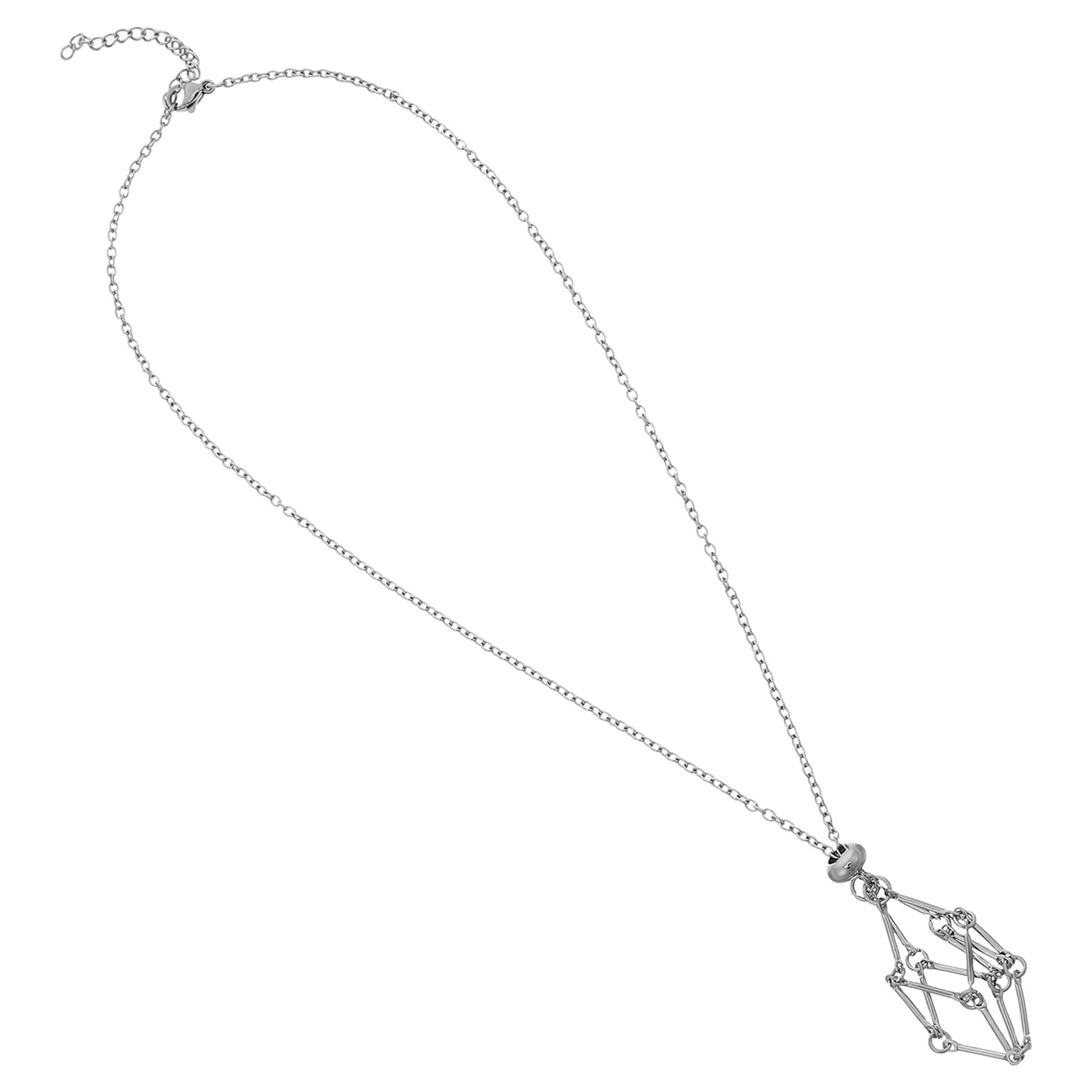 قلادة حامل كريستال من الفولاذ  - مراجعة Crystal Pendant Necklace Natural Stone وسعره