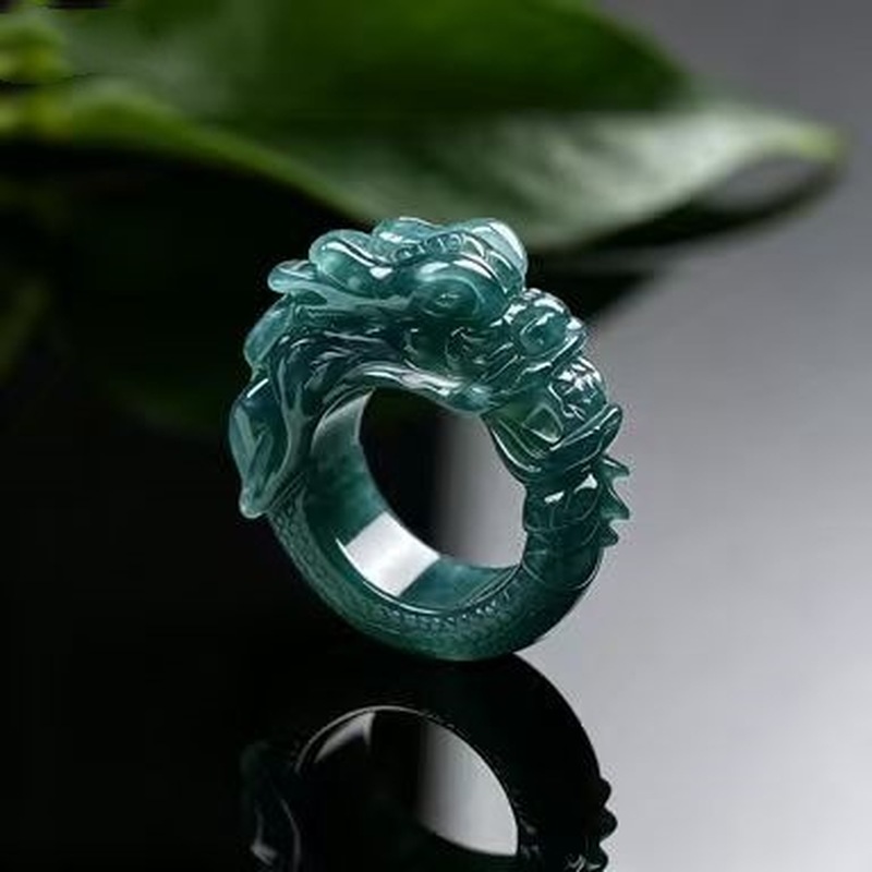 خاتم من حجر اليشم الأزرق عالي  - مراجعة Rings وسعره