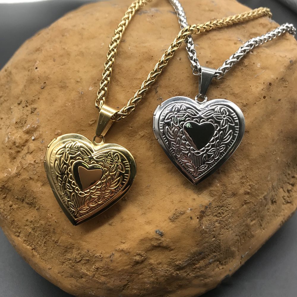 جديد صورة على شكل قلب صورة الم - مراجعة Heart Locket Necklace Photo وسعره
