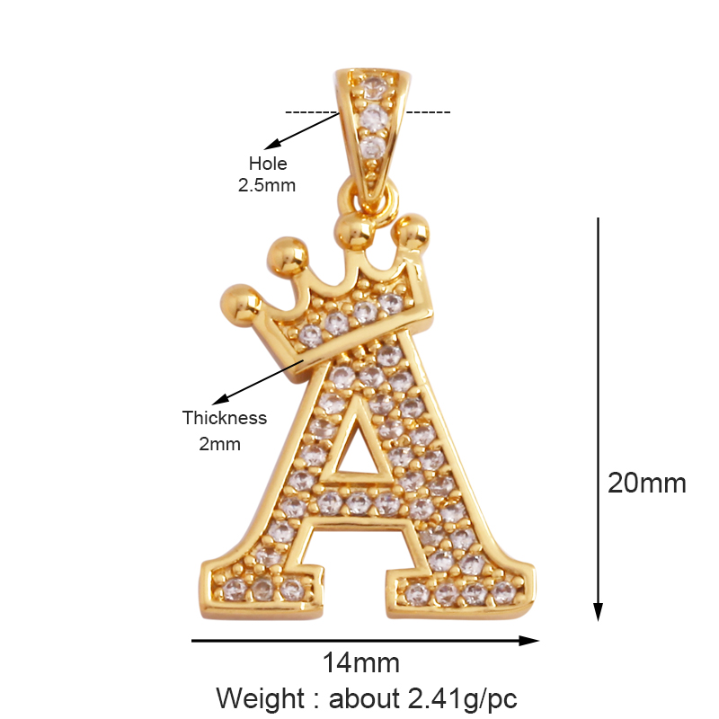 قلادة تاج الزركون الكامل المطل - مراجعة Initial Letter Necklace 18K Gold وسعره