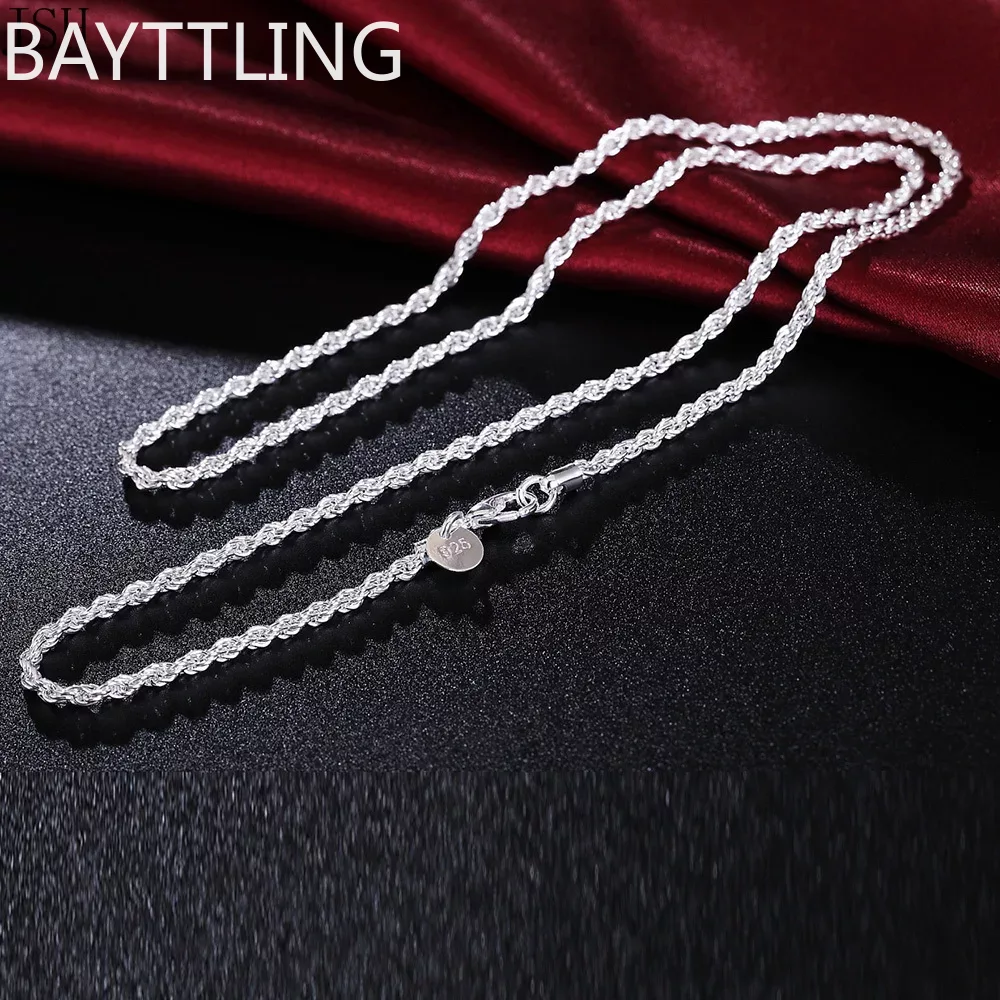 40-60 سنتيمتر بالجملة 925 فضة  - مراجعة 925 Sterling Silver Chain Necklace Men وسعره