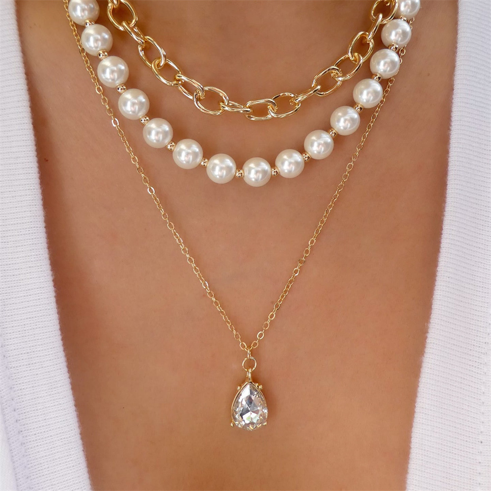 قلادة كريستال متعددة الطبقات ل - مراجعة Pearl Choker Necklace Vintage وسعره