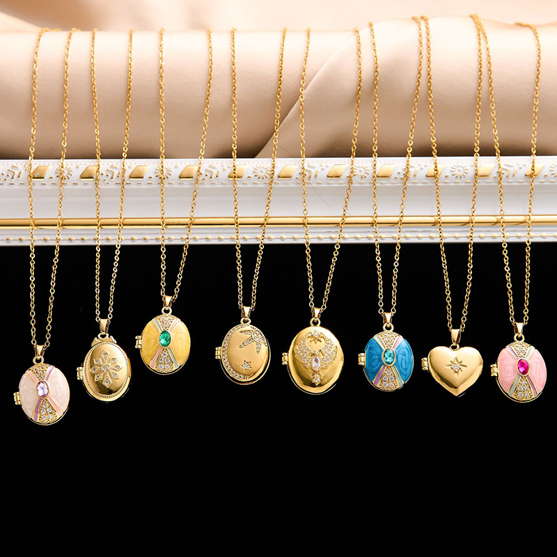 ANENJERY 316L الفولاذ المقاوم  - مراجعة Heart Locket Necklace Photo وسعره