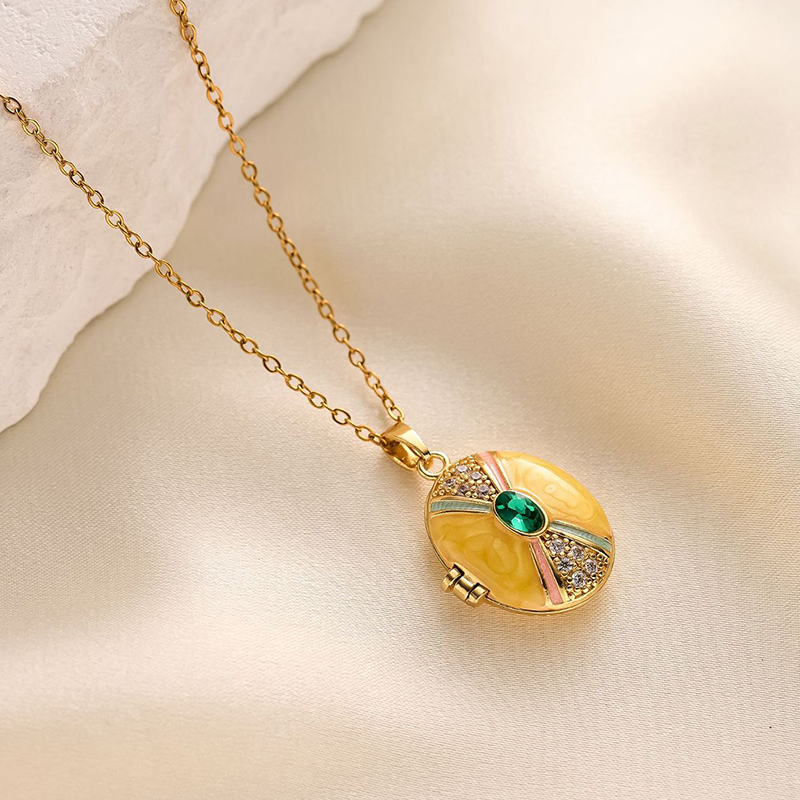 ANENJERY 316L الفولاذ المقاوم  - مراجعة Heart Locket Necklace Photo وسعره