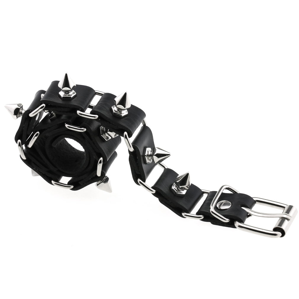 أسود جلد القلب المختنق طوق الق - مراجعة Goth Punk Spike Choker وسعره