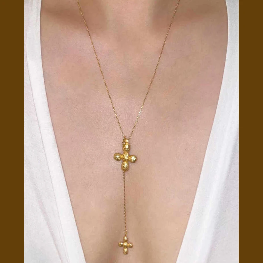 أوروبا أمريكا القلب الكبير مزد - مراجعة Cross Pendant Necklace Gold وسعره