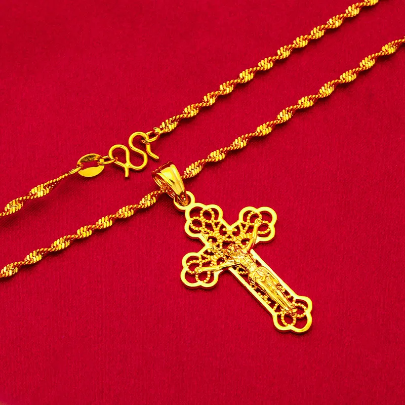قلادة ذهبية عتيقة على شكل صليب - مراجعة Cross Pendant Necklace Gold وسعره