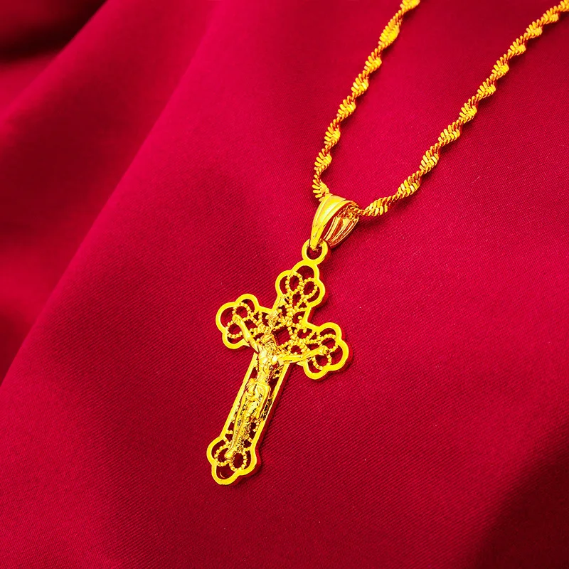 قلادة ذهبية عتيقة على شكل صليب - مراجعة Cross Pendant Necklace Gold وسعره