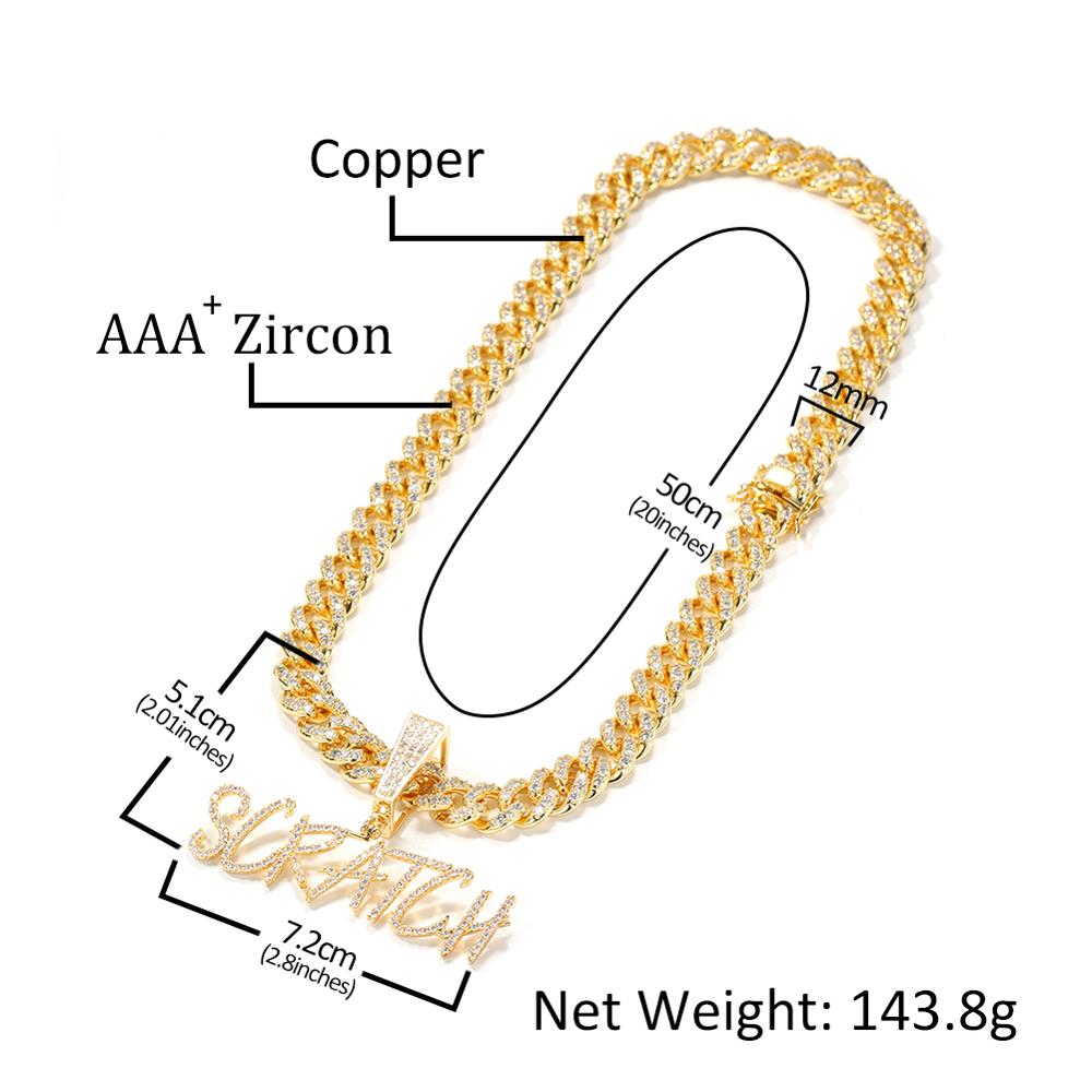 TBTK-قلادة بحرف انحراف اسم مخص - مراجعة Cuban Link Chain 12Mm وسعره