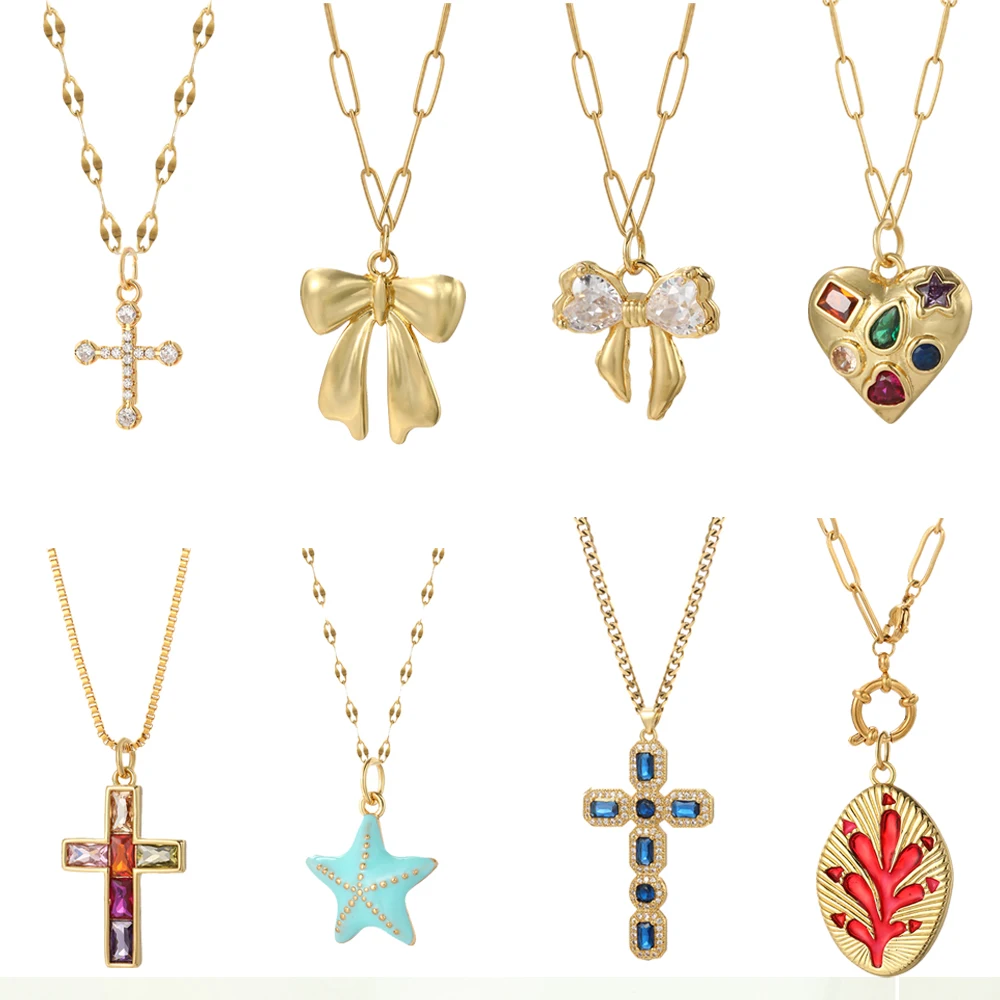 لطيف نجم البحر شل عقد دي اي وا - مراجعة Cross Pendant Necklace Gold وسعره