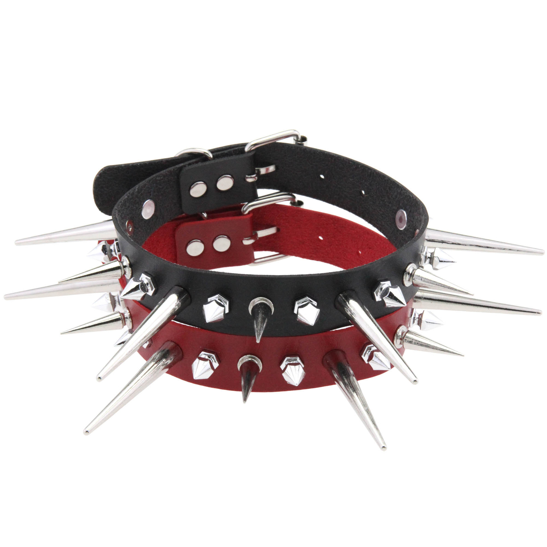 KMVEXO طويل قلادة للنساء والرج - مراجعة Goth Punk Spike Choker وسعره