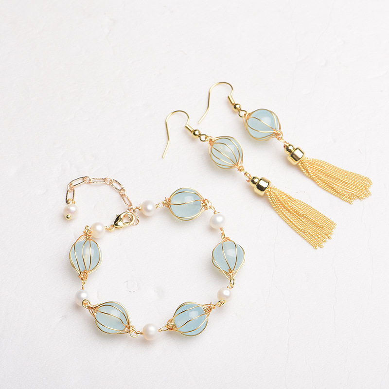 الأزرق الطبيعي اليشم الخرزة ال - مراجعة Earrings وسعره