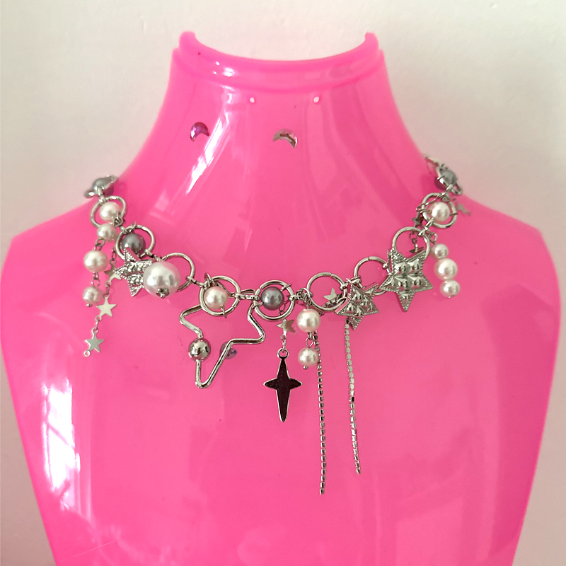 سلاسل اللؤلؤ الربط نجمة للنساء - مراجعة Pearl Choker Necklace Vintage وسعره