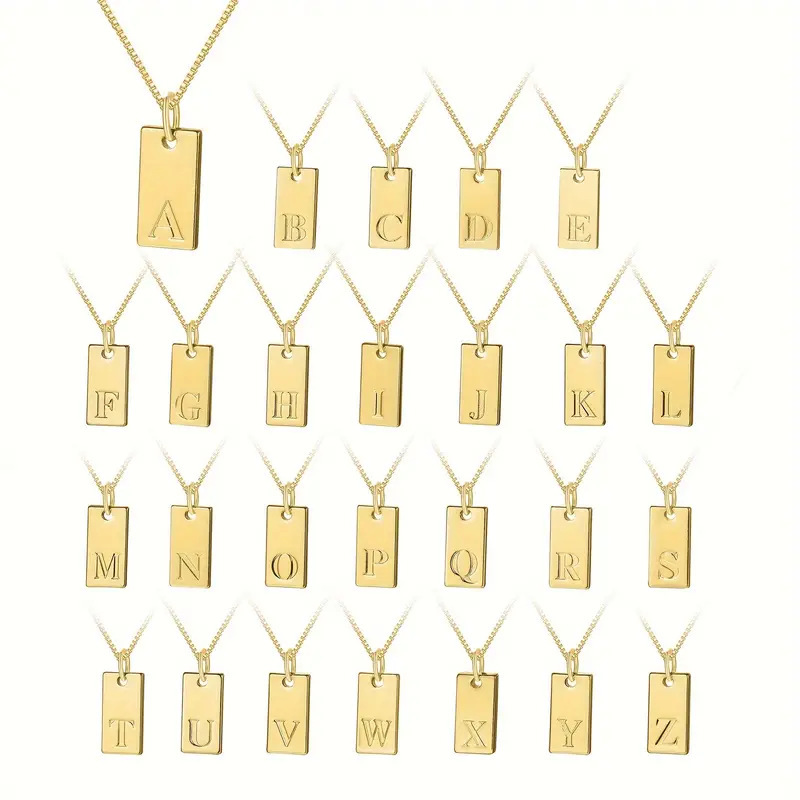 مربع صغير 26 الحروف الأولية عل - مراجعة Initial Letter Necklace 18K Gold وسعره