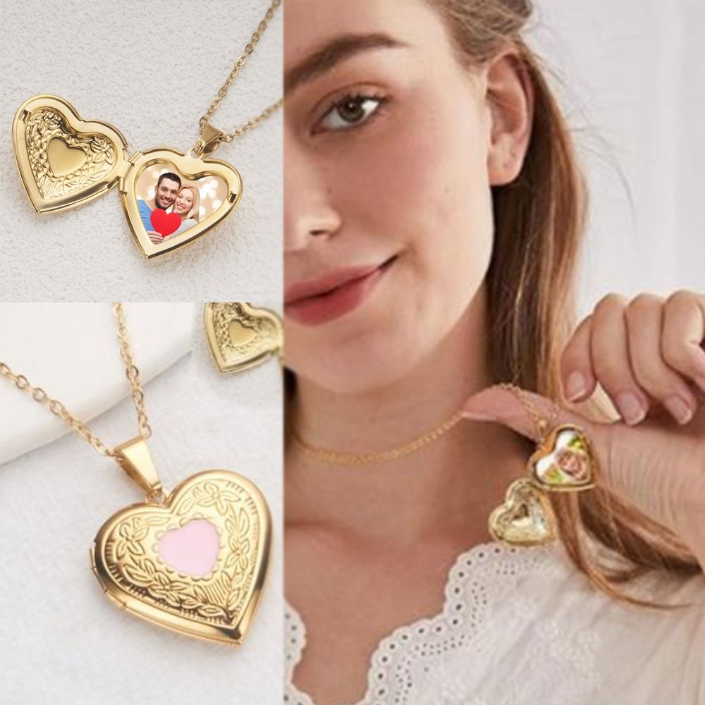 قلادة تصنعها بنفسك مع صورة وقل - مراجعة Heart Locket Necklace Photo وسعره